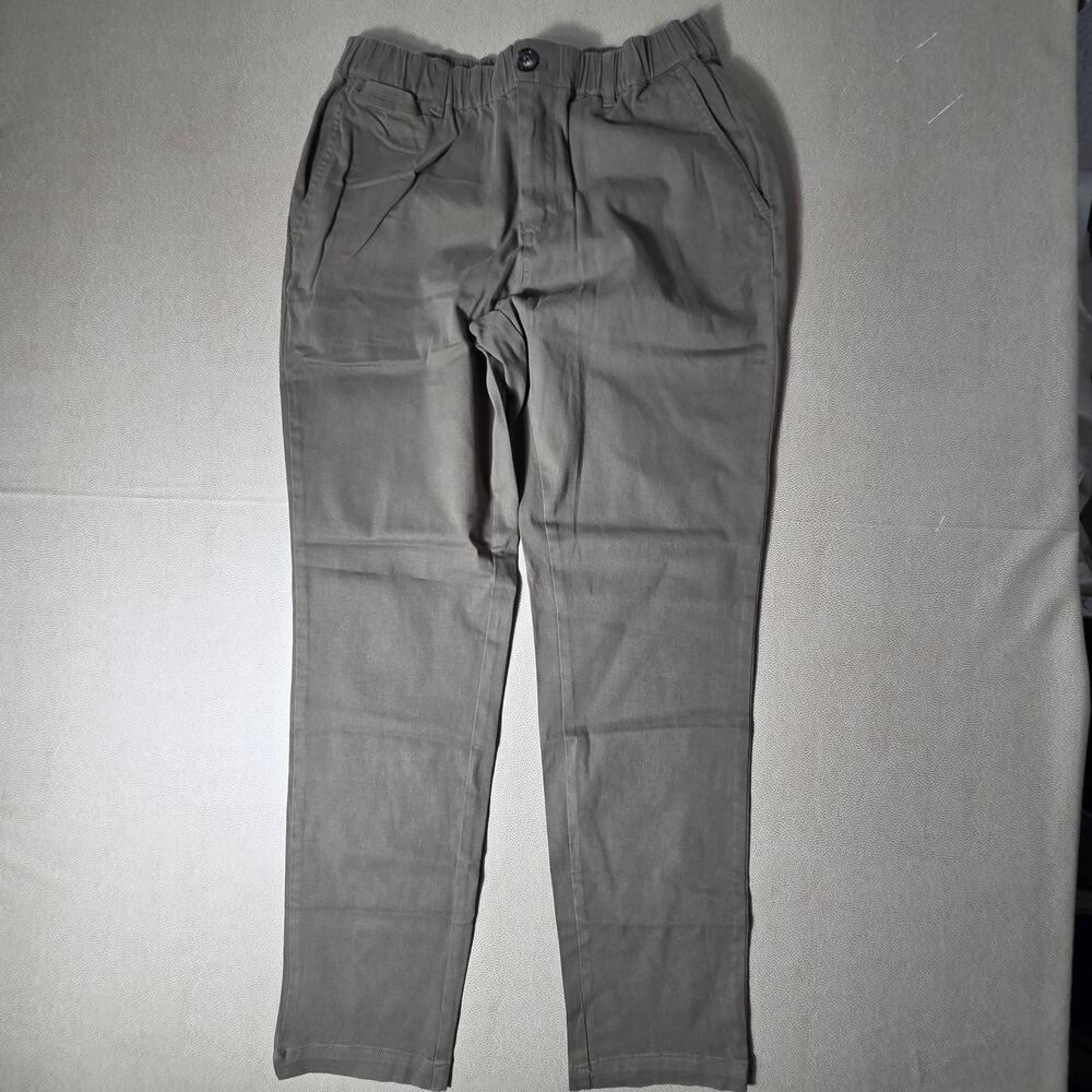 Cove USA Elastic Waist Stretch Twill Everyday Pants Olive Green Size 32x31